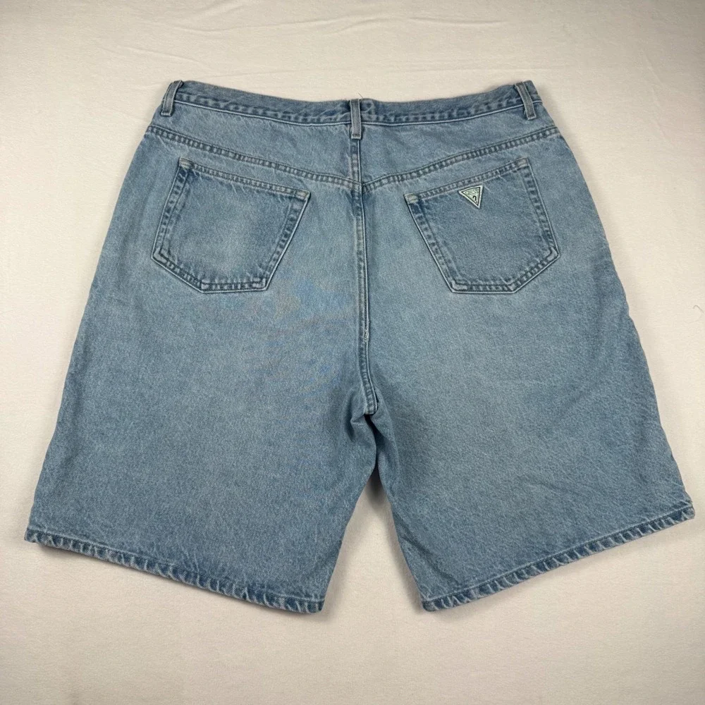 Guess Jeans Vintage Denim Shorts 40 Light Wash Baggy 90s Skater Jorts Retro